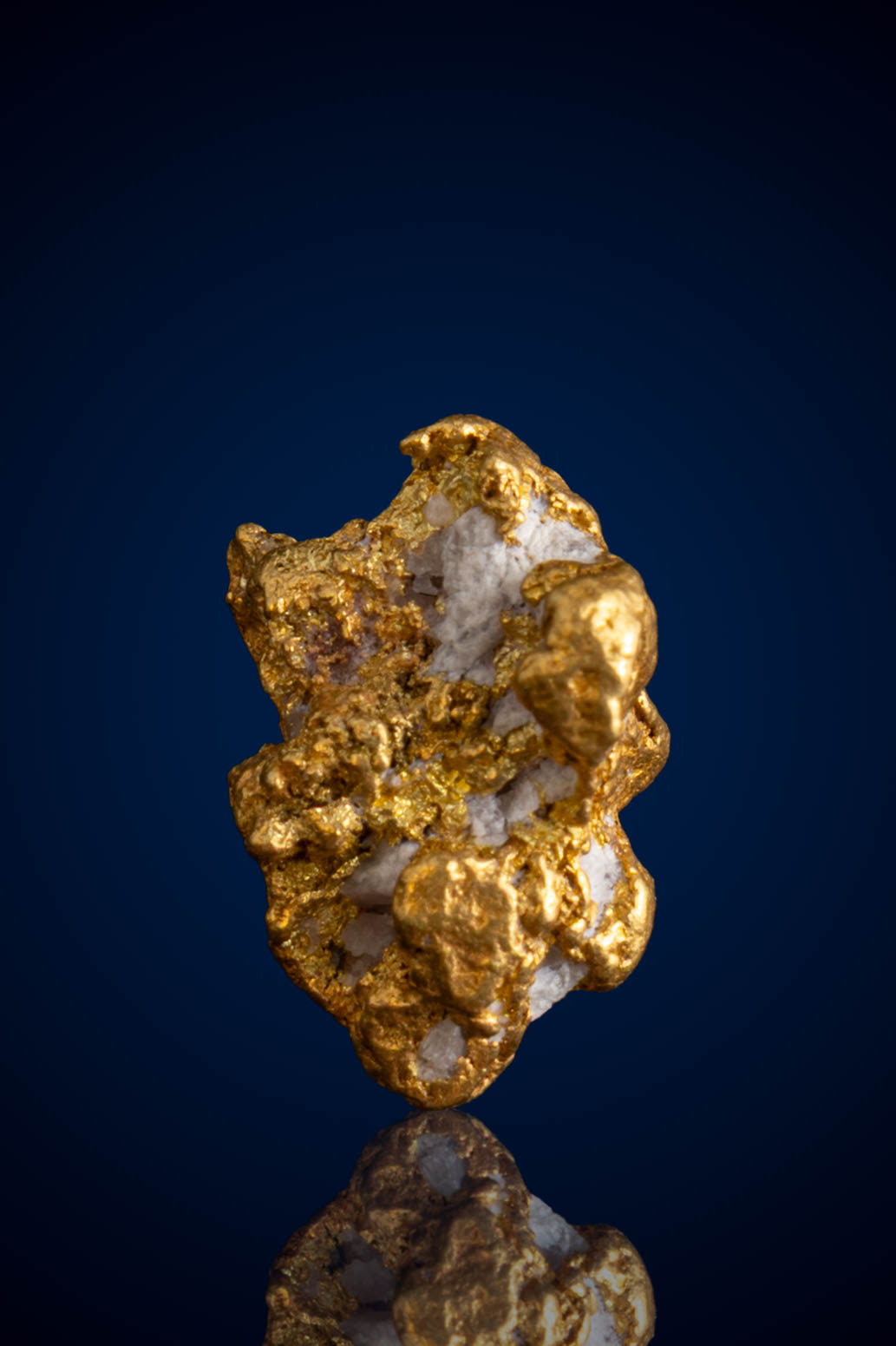 (image for) Brilliant, Textured Natural Gold Nugget with Quartz - Alaska - 2.56 grams